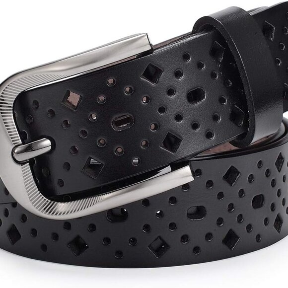 Accessories - Women's Leather Belt for Dress Jeans Girls Adjustable Waist with Alloy Buckle